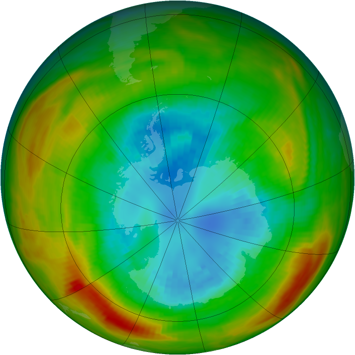Antarctic ozone map for 04 September 1981